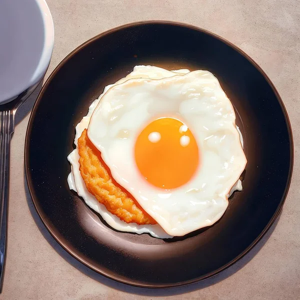 fried egg with bacon and eggs on a plate