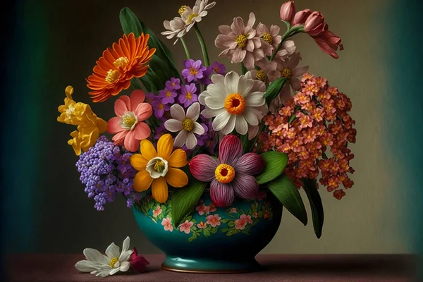 Colorful spring flowers as present