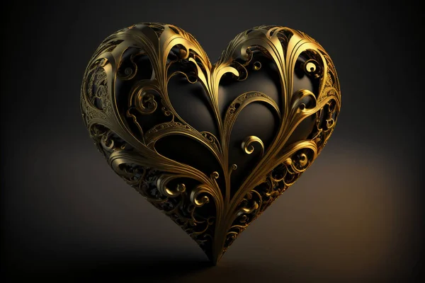 Black and gold heart shape.