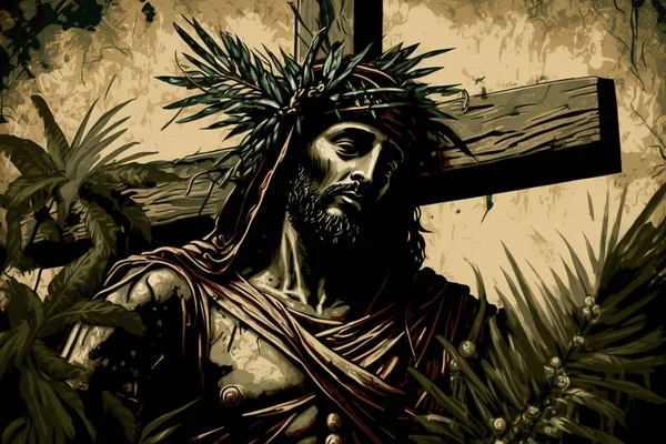 Jesus Christ on the cross palm sunday