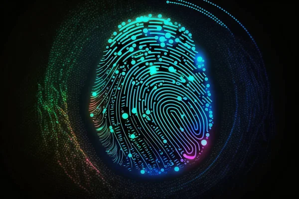 Biometrics identification and cyber security concept.