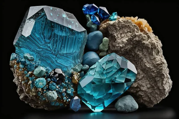 Fantastic blue gems and minerals.