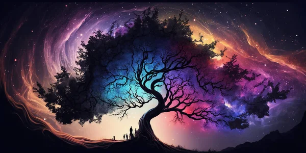 galaxy swirling Fantasy wonderland galactic tree