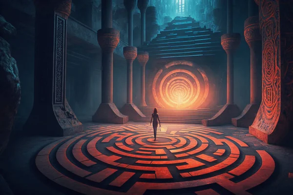 the labyrinth of the mind is a citadel of its own, photorealistic, vibrant colors, beautiful lighting, ambient,