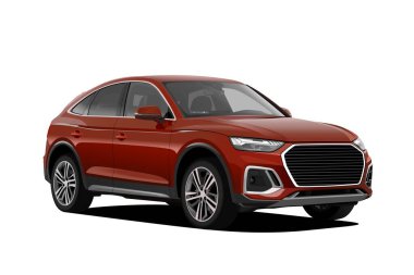 Realistic vector 3d isolated red SUV car