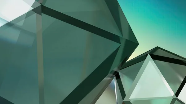 green gemstone angular deformed hexagonal three dimensional abstract dramatic passionate luxurious luxury 3D rendering graphic design elemental background material. High quality 3d illustration