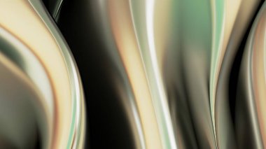 Green and gold curved metal detail Abstract, dramatic, modern, luxurious and exclusive 3D rendering graphic design element background material. High quality 3d illustration