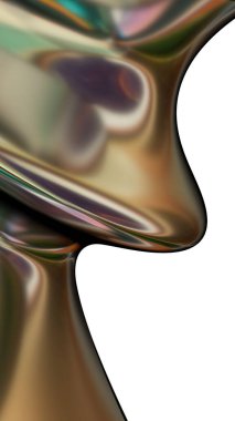 Dark gold fractal organic modern artistic metal abstract dramatic modern luxurious luxury luxury 3D rendering graphic design element background material High quality 3d illustration