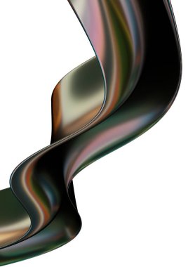 Dark gold twisted organic metal curtain Abstract, dramatic, modern, luxurious and exclusive 3D rendering graphic design element background material High quality 3d illustration.