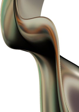 Dark gold flowing wave-like metal plate Abstract, dramatic, modern, luxurious and exclusive 3D rendering graphic design element background material. High quality 3d illustration.