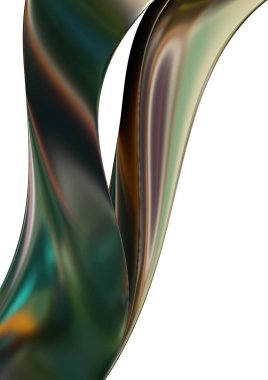 Beautiful Bezier metal plate in dark gold corrugated Abstract, dramatic, modern, luxurious and exclusive 3D rendering graphic design element background material. High quality 3d illustration.