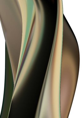 Streamlined metal plate like a car body in dark gold Abstract, dramatic, modern, luxurious and exclusive 3D rendering graphic design element background material. High quality 3d illustration.