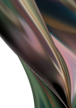 Dark gold flowing in-law curtain Abstract, dramatic, modern, luxurious and exclusive 3D rendering graphic design element background material High quality 3d illustration.