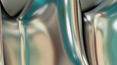 cyber pink metallic organic beautiful Bezier curves continuous abstract dramatic modern luxurious luxury upscale 3D rendering graphic design element background material. High quality 3d illustration