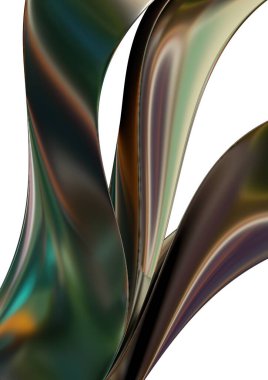 Beautiful reflection of dark gold corrugated metal plate Abstract, dramatic, modern, luxurious and exclusive 3D rendering graphic design element background material. High quality 3d illustration.