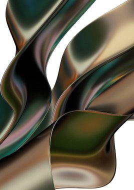 Dark Gold Metallic Beautiful Bezier Abstract Dramatic Modern Luxury Luxury 3D rendering Graphic Design Elements Backgrounds Material High quality 3d illustration.