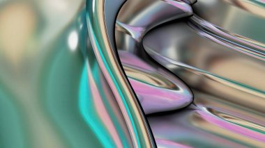 cyber pink molten metal plates organically molded abstract, dramatic, modern, luxurious and exclusive 3D rendering graphic design element background material. High quality 3d illustration