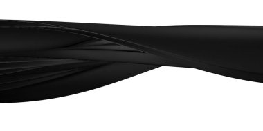 Black Isolated wavy twisted metal curves abstract dramatic modern luxury 3D rendering graphic design elements backgrounds High quality 3d illustration.