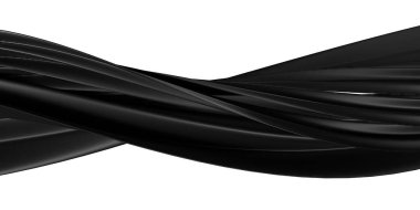 Black Isolated river-like cloth-like soft metal Abstract, dramatic, modern, luxurious and exclusive 3D rendering graphic design elements backgrounds material High quality 3d illustration.