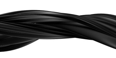 Black Isolated airflow, cloth-like soft metal Abstract, dramatic, modern, luxury and high-class 3D rendering graphic design elements backgrounds material High quality 3d illustration.