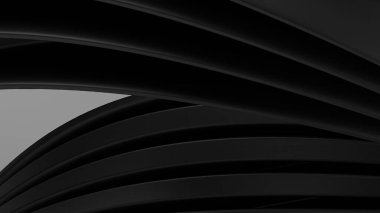 Black organic curve combination Abstract, dramatic, modern, luxury, high-end 3D rendering graphic design element background material High quality 3d illustration.