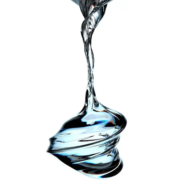 Transparent Elongated Water Twist Stream Water Drop Dripping Water Fresh — Stock Photo, Image