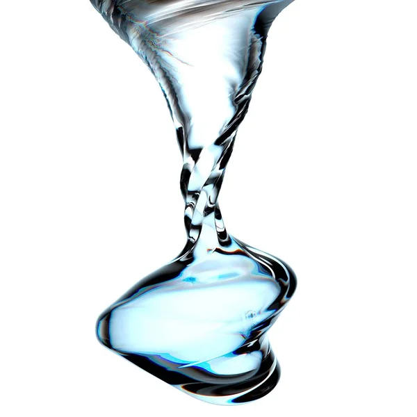 Átlátszó Víz Áramlás Csavart Víz Csepp Csöpögő Víz Friss Tiszta — Stock Fotó