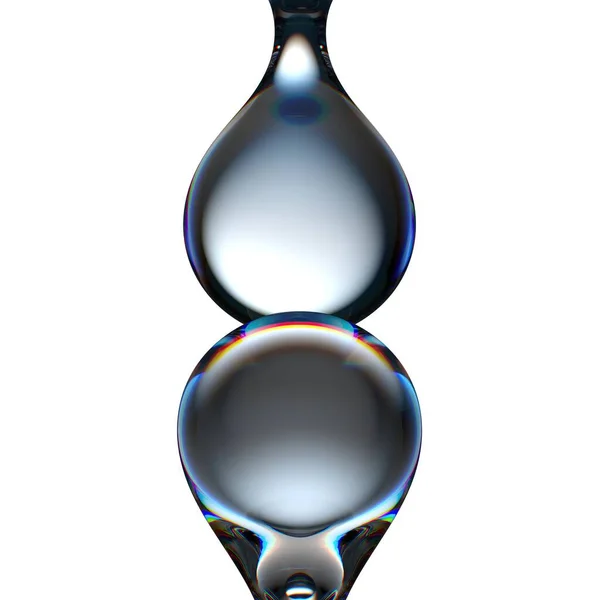 Transparant Twee Blauwe Front View Water Druppel Water Zoet Schoon — Stockfoto