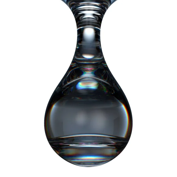 透明ダークライトブルーのフロントから見られる水滴滴下水の新鮮できれいな水グラフィックデザイン要素材料 高品質の3Dイラスト — ストック写真