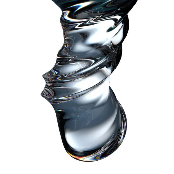 透明ツイスト劇的な水滴滴下水新鮮なきれいな水グラフィックデザイン要素材料高品質の3Dイラスト — ストック写真