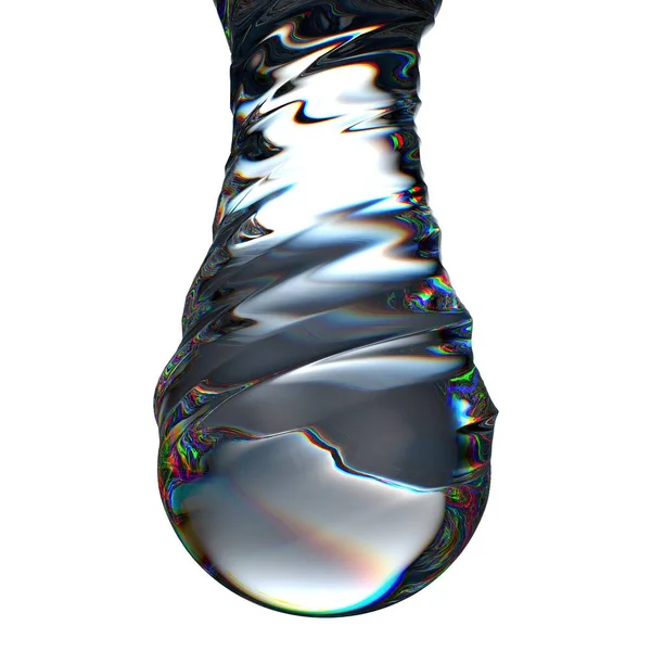 Gota Agua Retorcida Transparente Goteando Agua Dulce Limpia Elemento Diseño — Foto de Stock