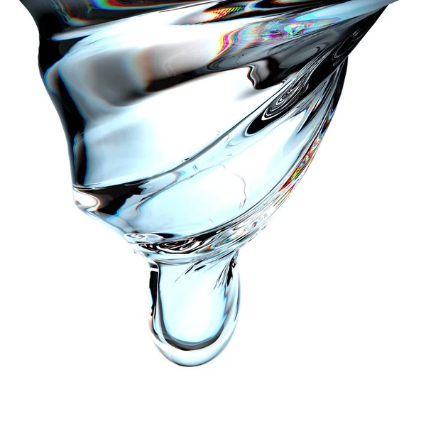 Transparente Exprimido Gota Suprema Goteo Agua Agua Dulce Limpia Diseño — Foto de Stock