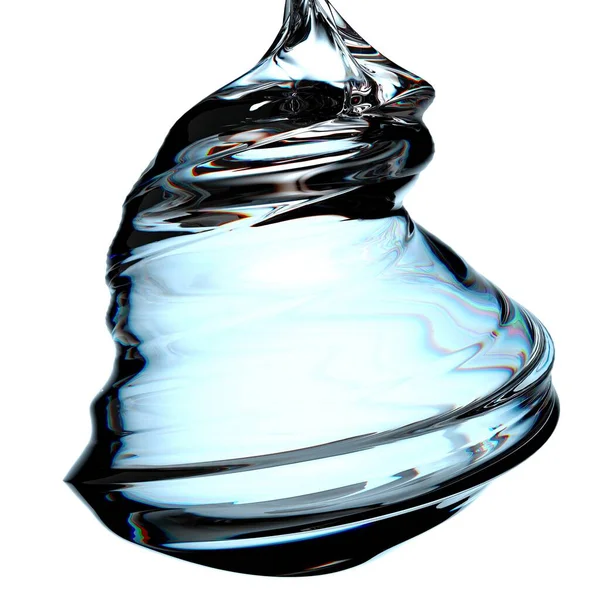 透明ツイスト水滴滴下新鮮できれいな水グラフィックデザイン要素材料高品質の3Dイラスト — ストック写真
