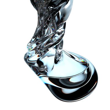 şeffaf damlayan kıvrık su damlası taze ve temiz su grafik tasarım elementi malzeme yüksek kalite üç boyutlu illüstrasyon.