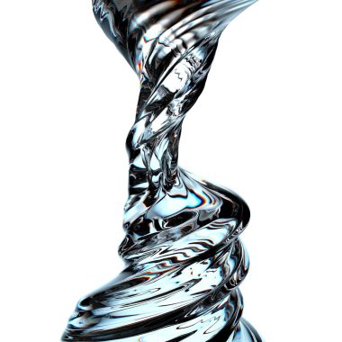 şeffaf kıvrık su akışı su damlası damlayan tatlı ve temiz su grafik tasarım elementi malzeme yüksek kalite üç boyutlu illüstrasyon.