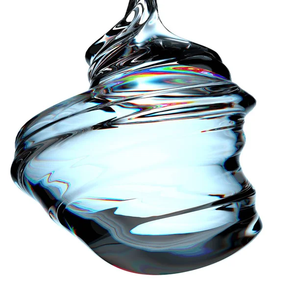 透明ツイストやシュリンケンヒアルロン酸のような滴下水の新鮮できれいな水グラフィックデザイン要素材料高品質の3Dイラスト — ストック写真