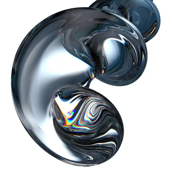 透明化妆品液体折射滴水滴水淡水洁净水平面设计元素材料高质量3D插图 — 图库照片