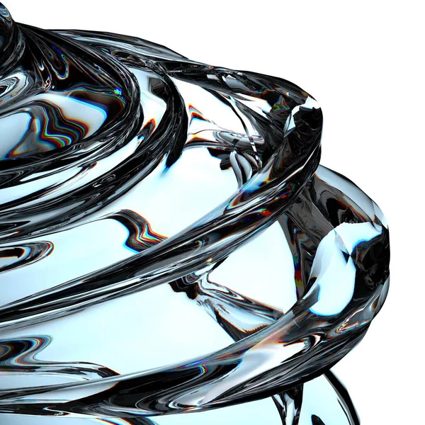 透明ツイスト表面拡大滴下水新鮮なきれいな水グラフィックデザイン要素材料高品質の3Dイラスト — ストック写真