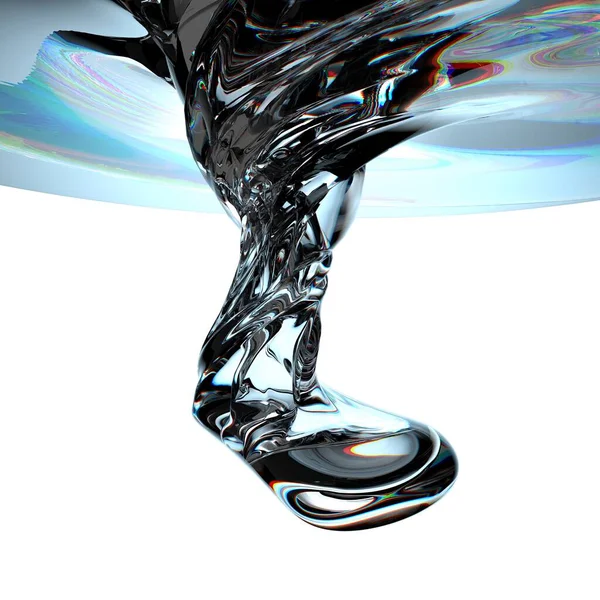 透明水面から滴り落ちる水の渦清新できれいな水グラフィックデザイン要素材料高品質の3Dイラスト — ストック写真
