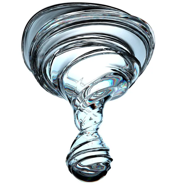 透明ツイストウォータードロップ滴下水新鮮できれいな水グラフィックデザイン要素素材高品質の3Dイラスト — ストック写真
