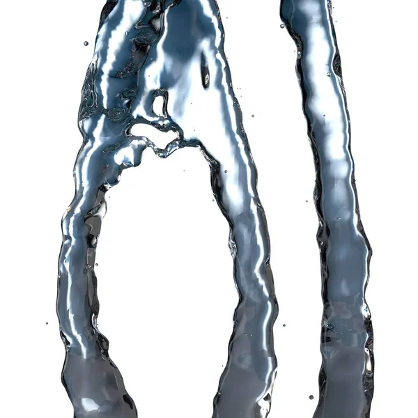 Прозорий Простий Потік Води Ізольований Візуалізація Свіжого Чистого Графічного Елемента — стокове фото