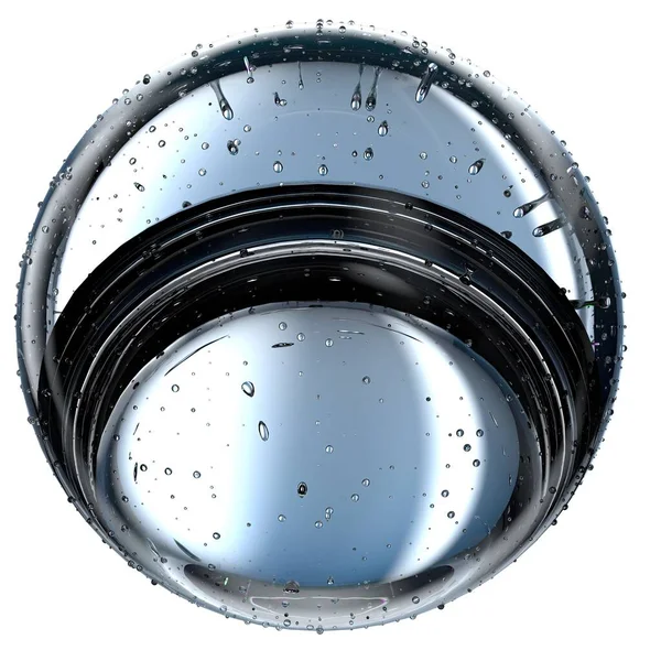 Transparente Simples Refração Gota Água Isolado Renderização Fresco Limpo Gráfico — Fotografia de Stock