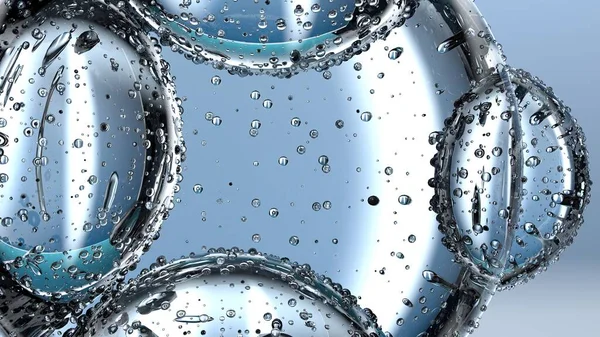 Waterdruppel Met Transparante Vier Waterdruppels Abstract Weergave Fris Schoon Grafisch — Stockfoto