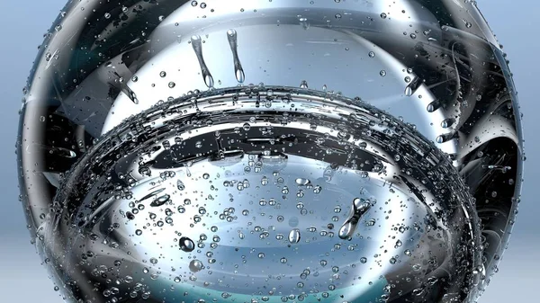 Transparent Sötatmosfär Vatten Droppe Brytning Abstrakt Rendering Färsk Och Ren — Stockfoto