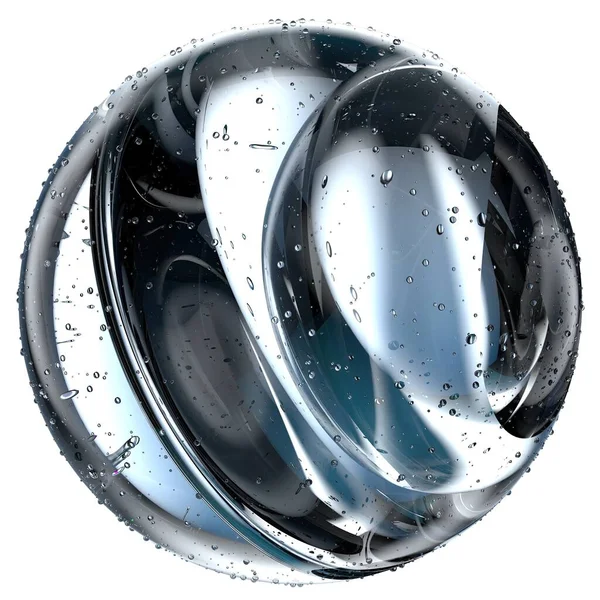 Färska Och Rena Grafiska Element Material Isolerad Rendering Transparenta Vattendroppar — Stockfoto