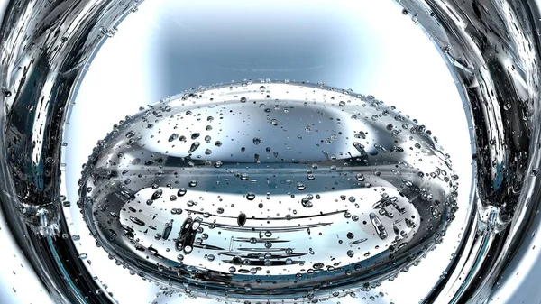 Hermosa Representación Abstracta Reflejos Refracciones Agua Atmosférica Transparente Material Elemento — Foto de Stock
