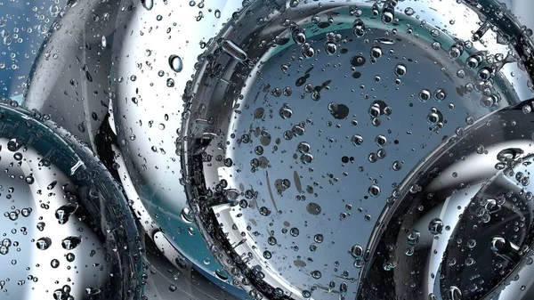 Transparent Anspruchsvolle Wassertropfen Nahaufnahme Abstraktes Rendering Frisches Und Sauberes Grafikdesign — Stockfoto