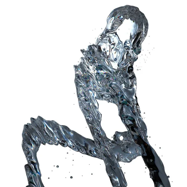 Transparentní Kruhový Vodní Tanec Izolované Vykreslování Svěží Čistý Grafický Design — Stock fotografie