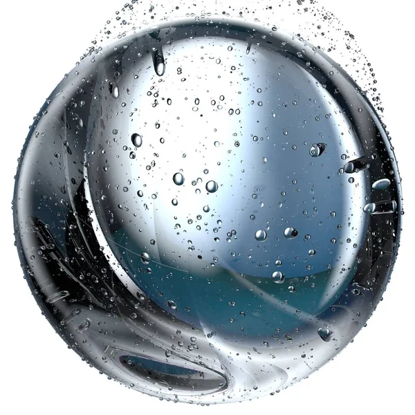 Transparante Geavanceerde Waterdruppel Close Geïsoleerde Render Fresh Clean Graphic Design — Stockfoto