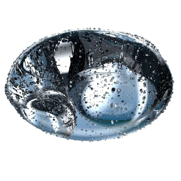 Fina Vattendroppar Transparent Atmosfäriskt Vatten Isolerad Rendering Färsk Och Ren — Stockfoto